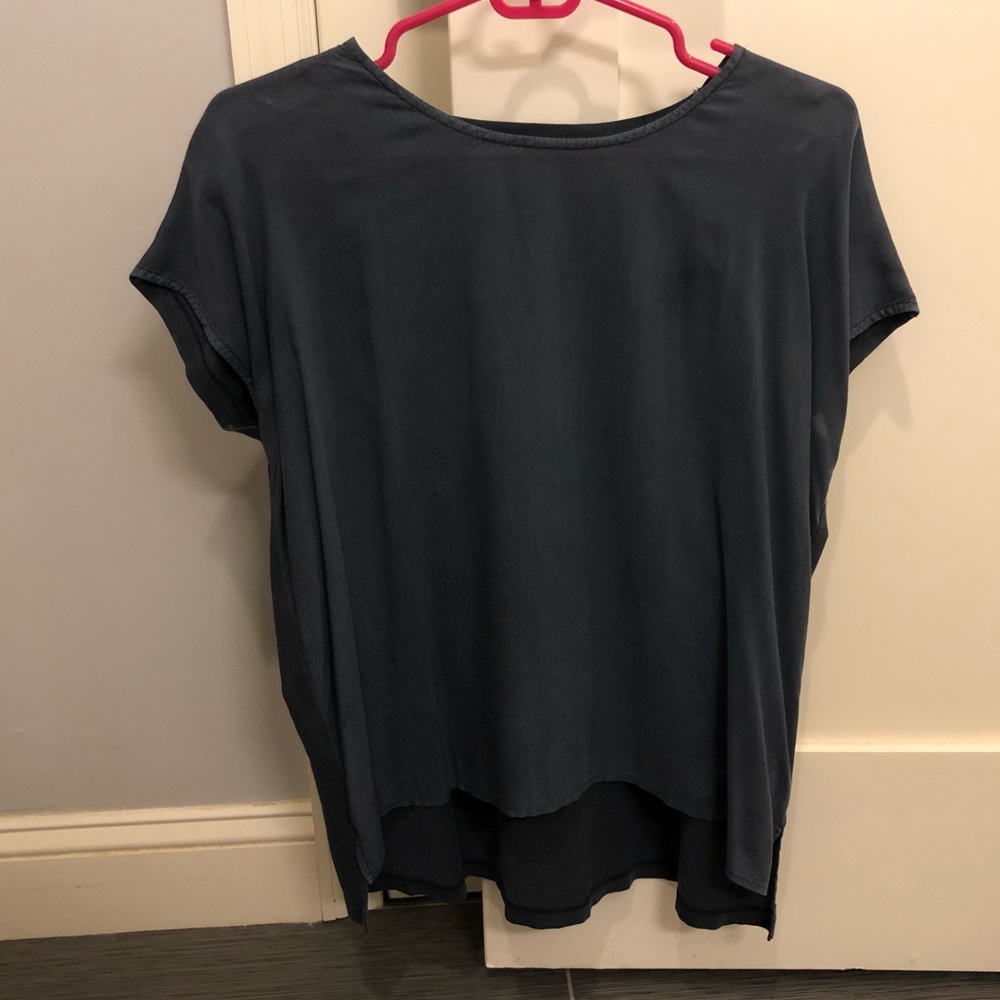 LIKE NEW** James Perse Mixed-Media Sea Blue Top